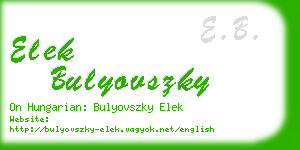 elek bulyovszky business card